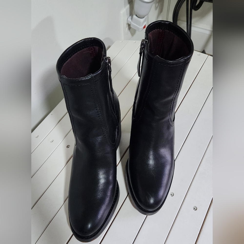Franco Sarto Black Leather Ankle Boots